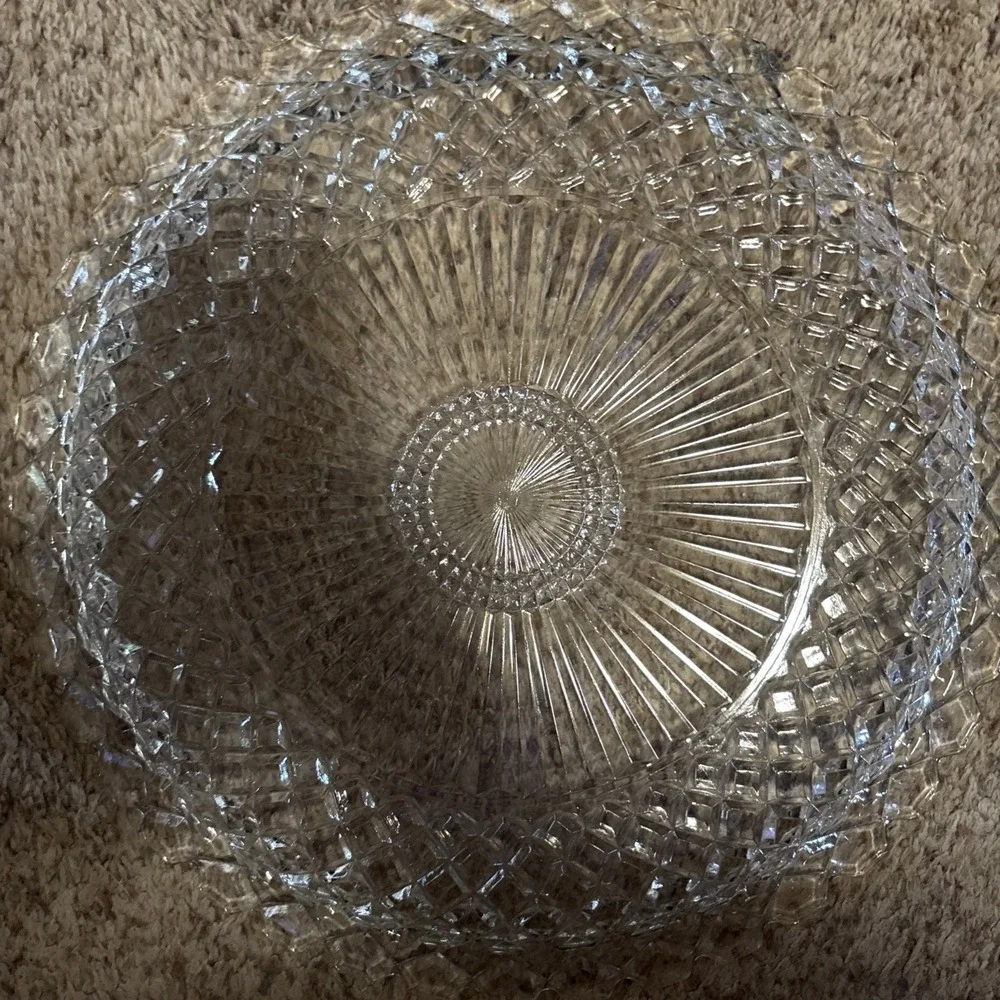 Vintage Anchor Hocking Waterford Waffle Pattern Cake Plate - 14
